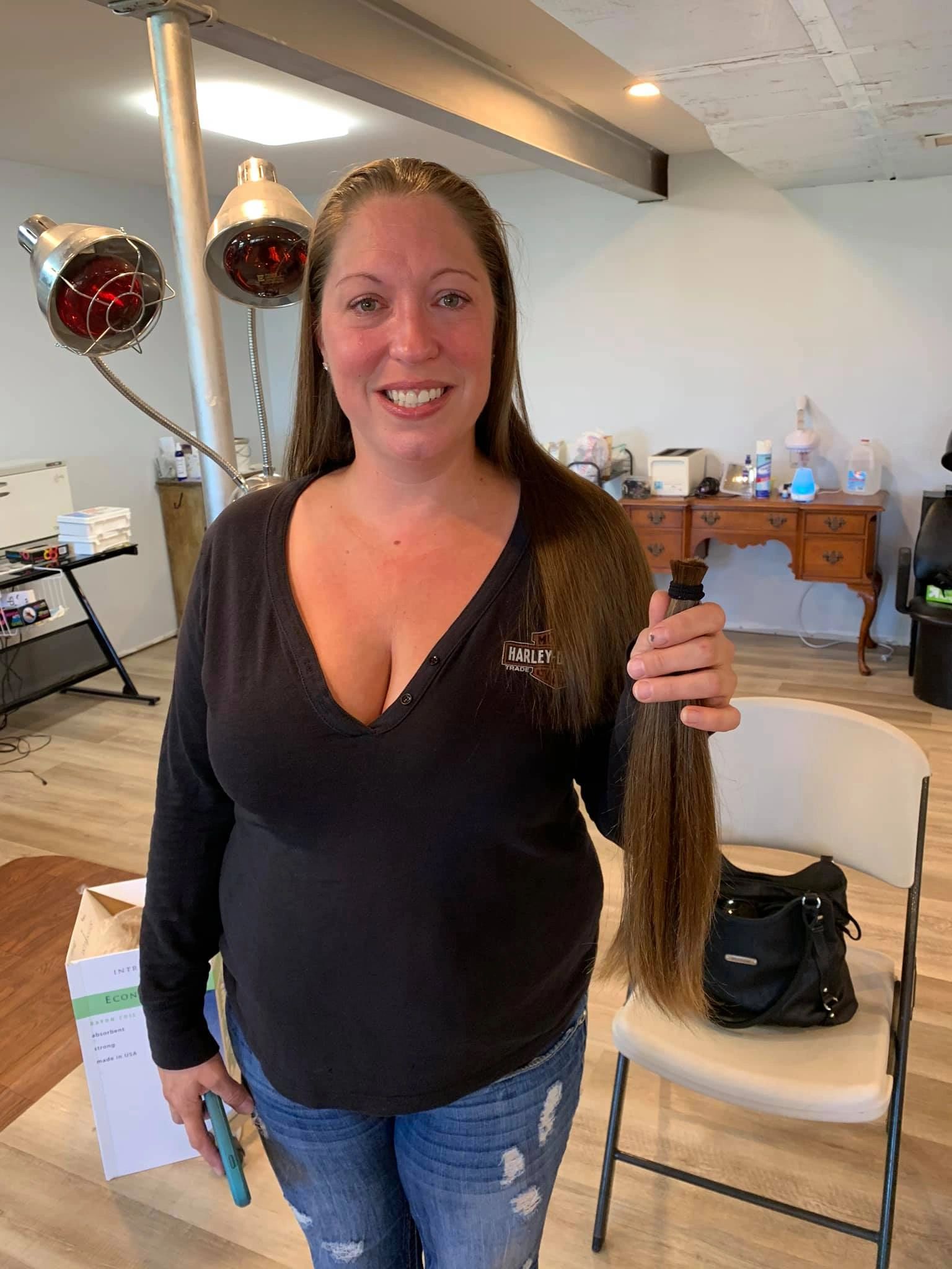 Woman blonde highlights