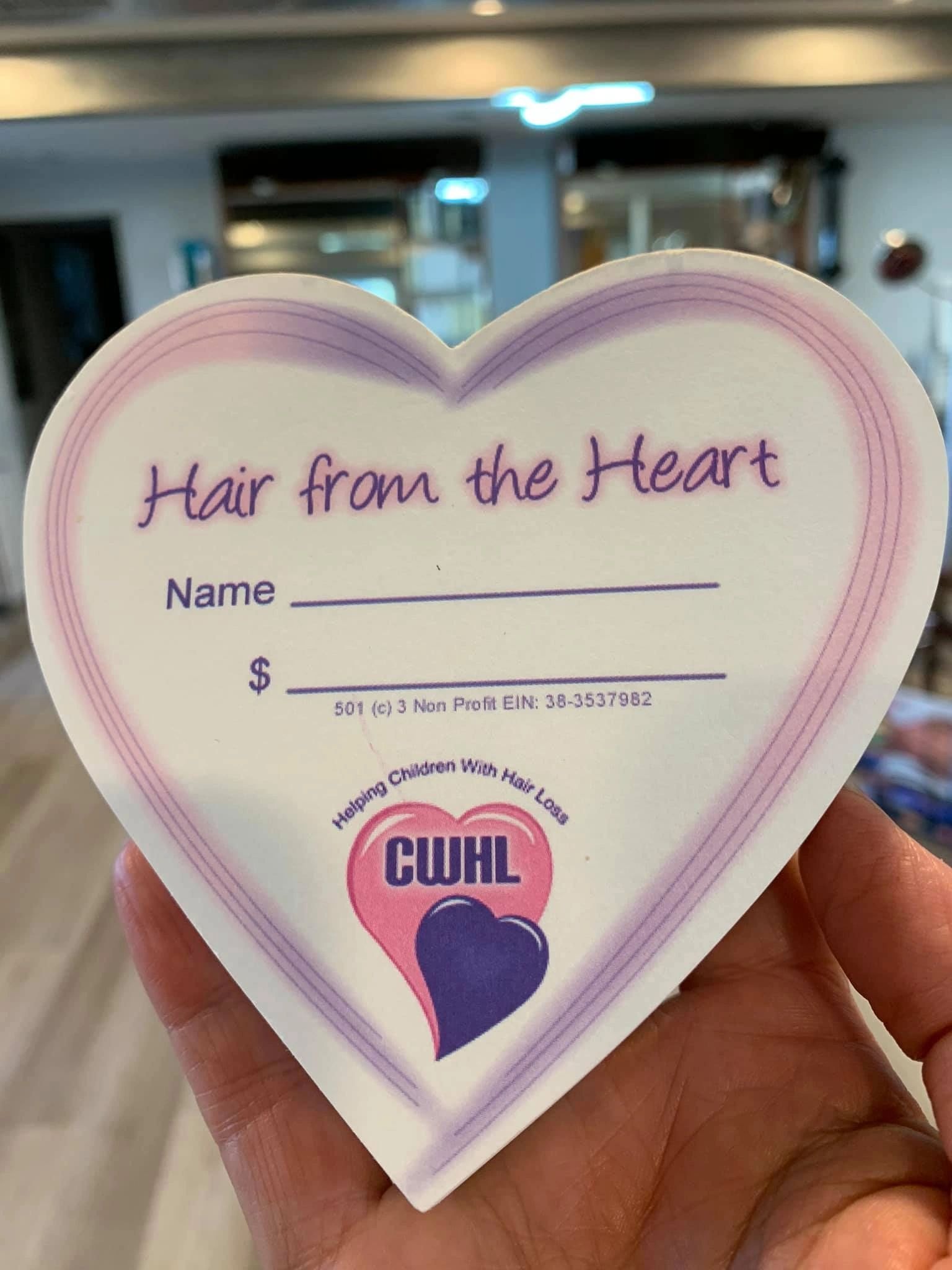 Hair from the Heart donation card